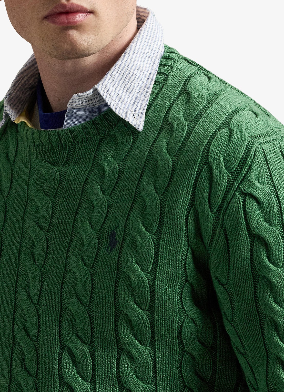 Ralph Lauren Kabelgebreide trui met logoborduring - detail 2 kale green-45qo