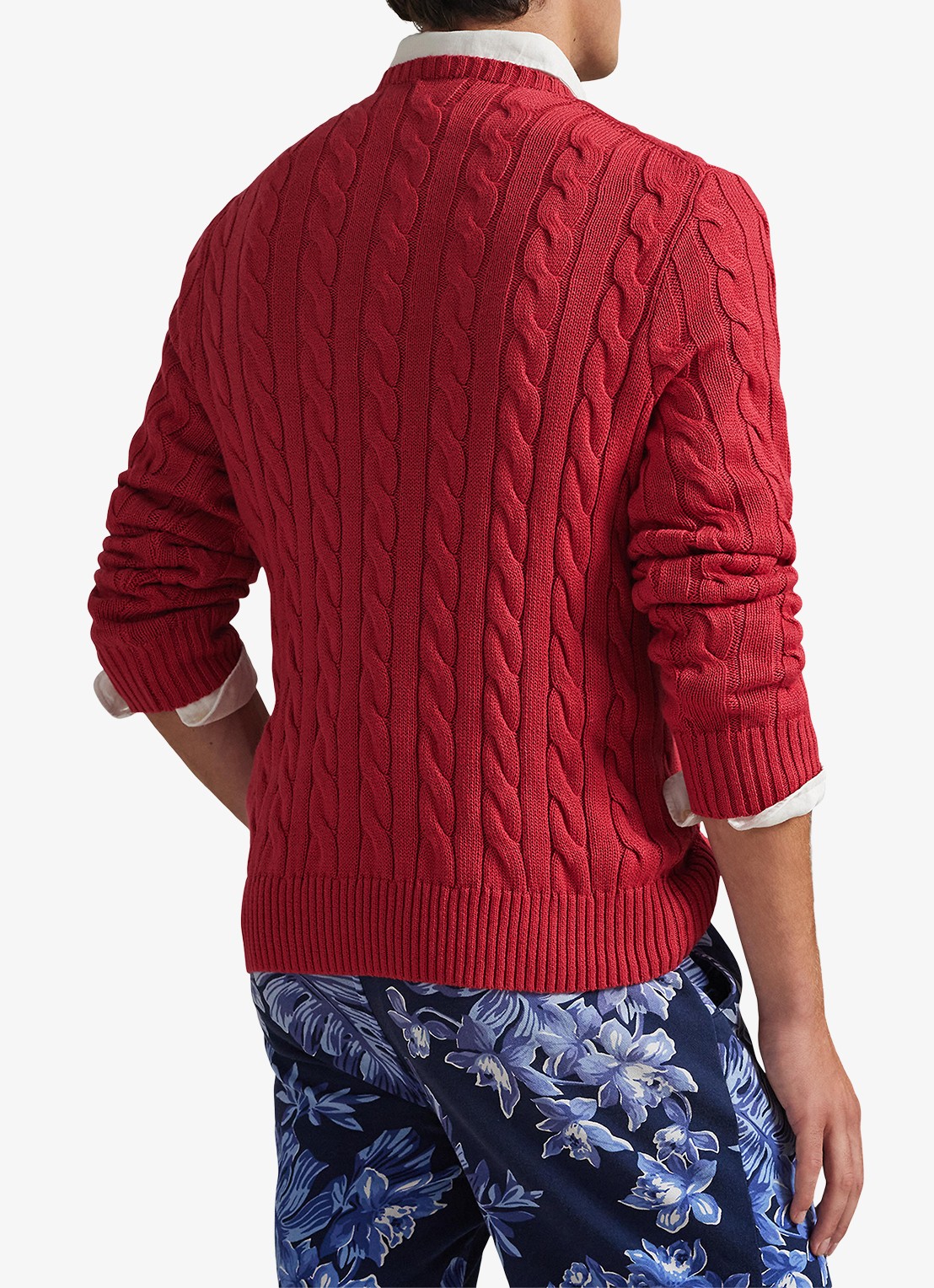 Ralph Lauren Kabelgebreide trui met logoborduring - achterkant 5 sunrise red-2yfv