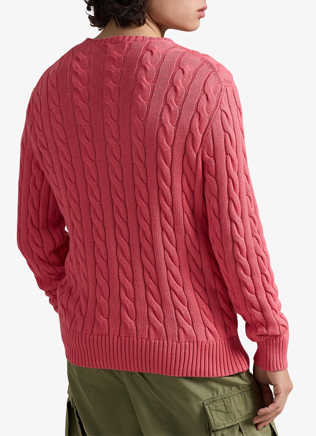 Ralph Lauren Kabelgebreide trui met logoborduring - achterkant pale red-337z