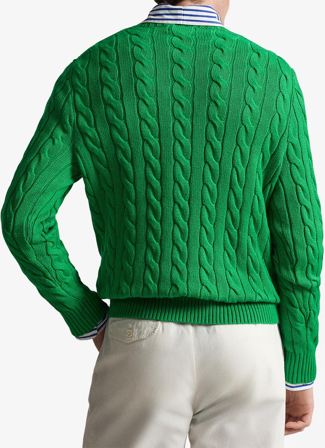 Ralph Lauren Kabelgebreide trui met logoborduring - achterkant billard-48n8