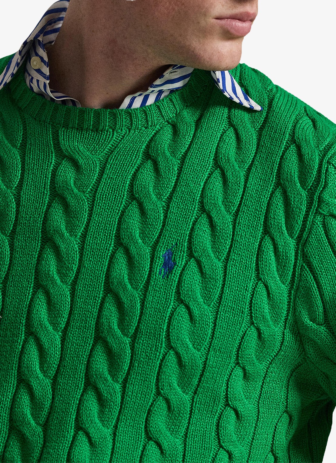 Ralph Lauren Kabelgebreide trui met logoborduring - detail 3 billard-48n8