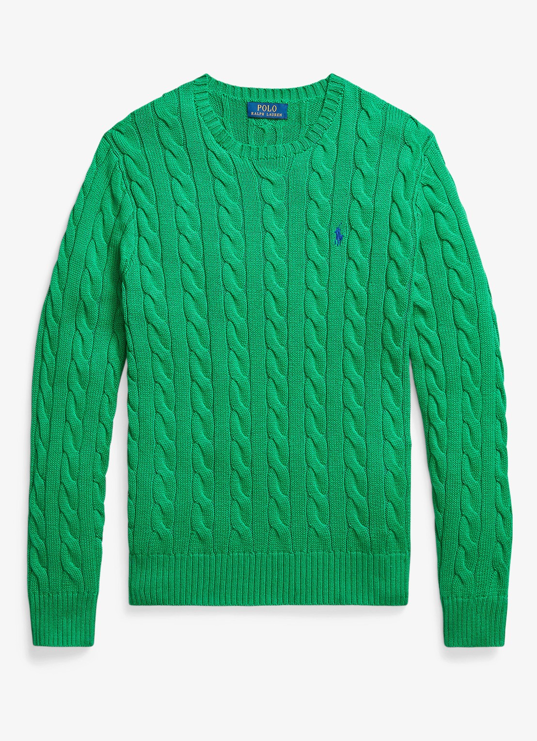 Ralph Lauren Kabelgebreide trui met logoborduring - voorkant 4 billard-48n8