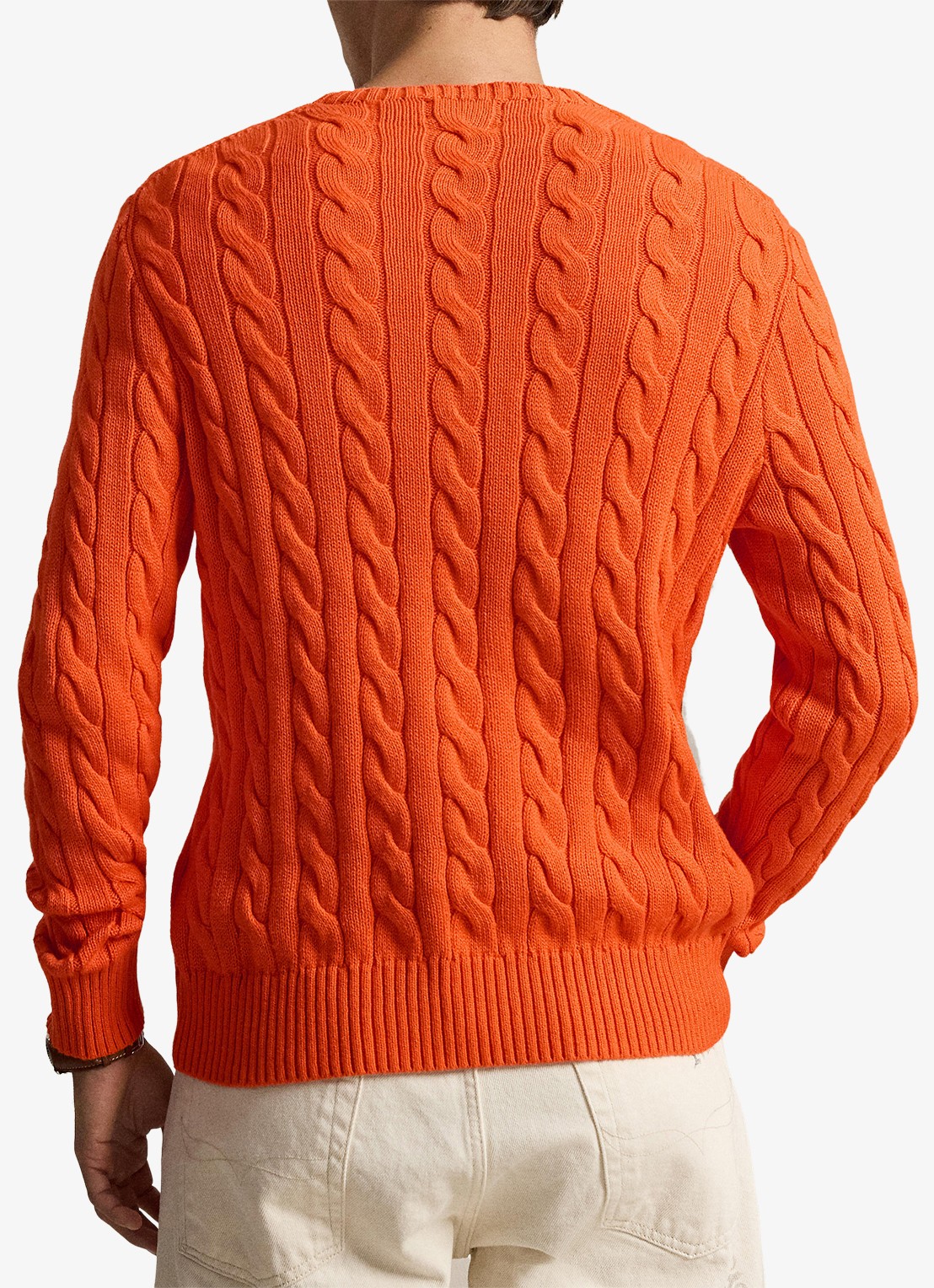 Ralph Lauren Kabelgebreide trui met logoborduring - achterkant 5 sailing orange-36ph