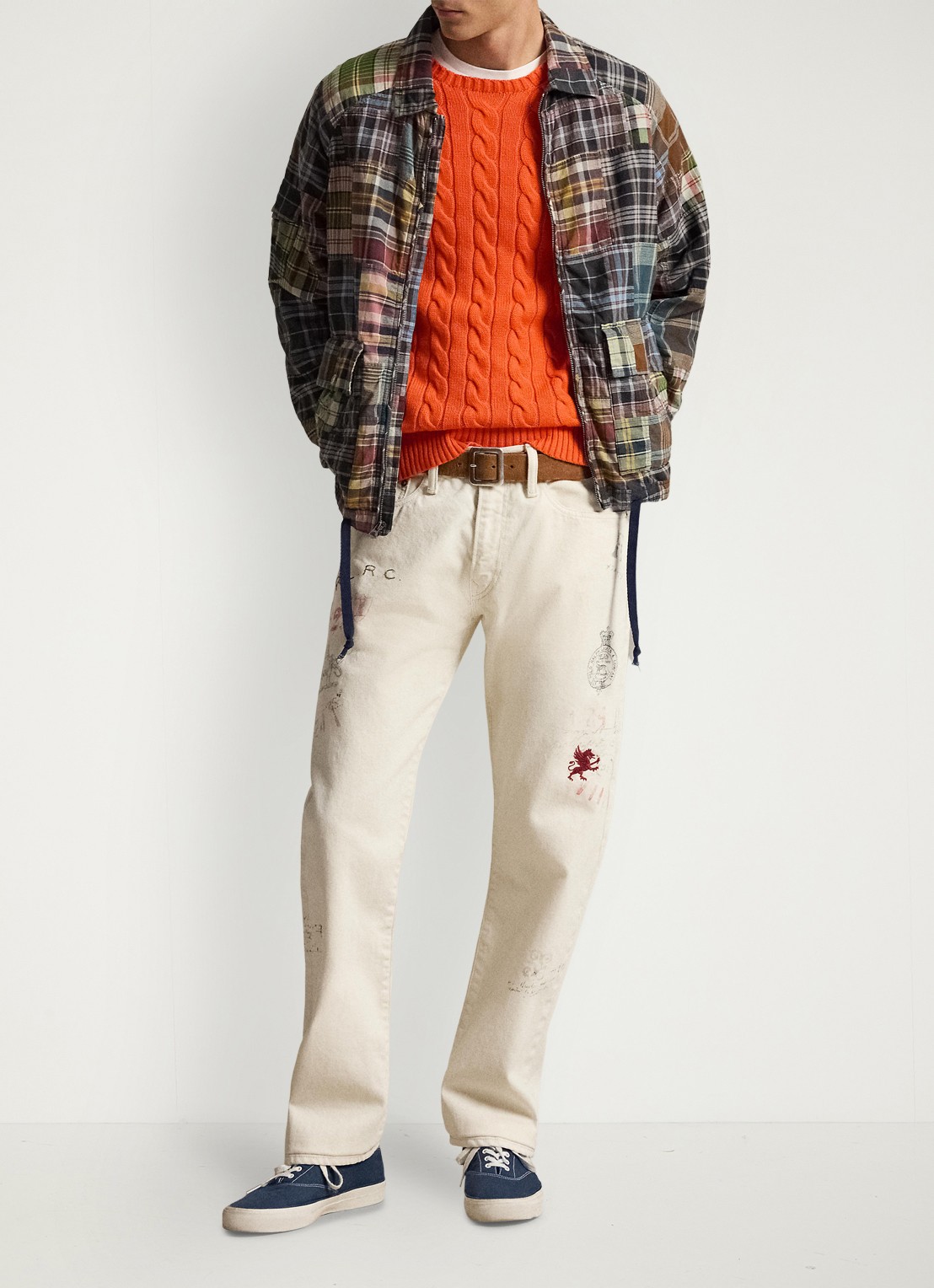 Ralph Lauren Kabelgebreide trui met logoborduring - detail 3 sailing orange-36ph