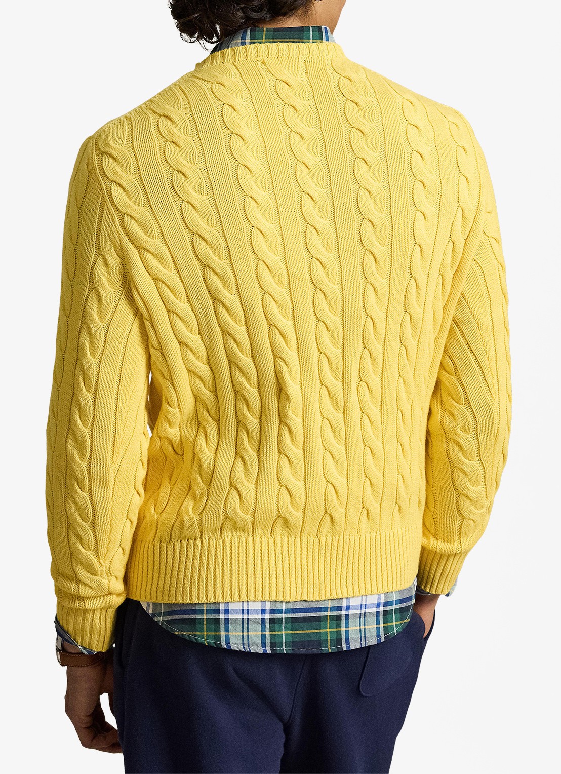 Ralph Lauren Kabelgebreide trui met logoborduring - achterkant collegiate yellow-3jz4
