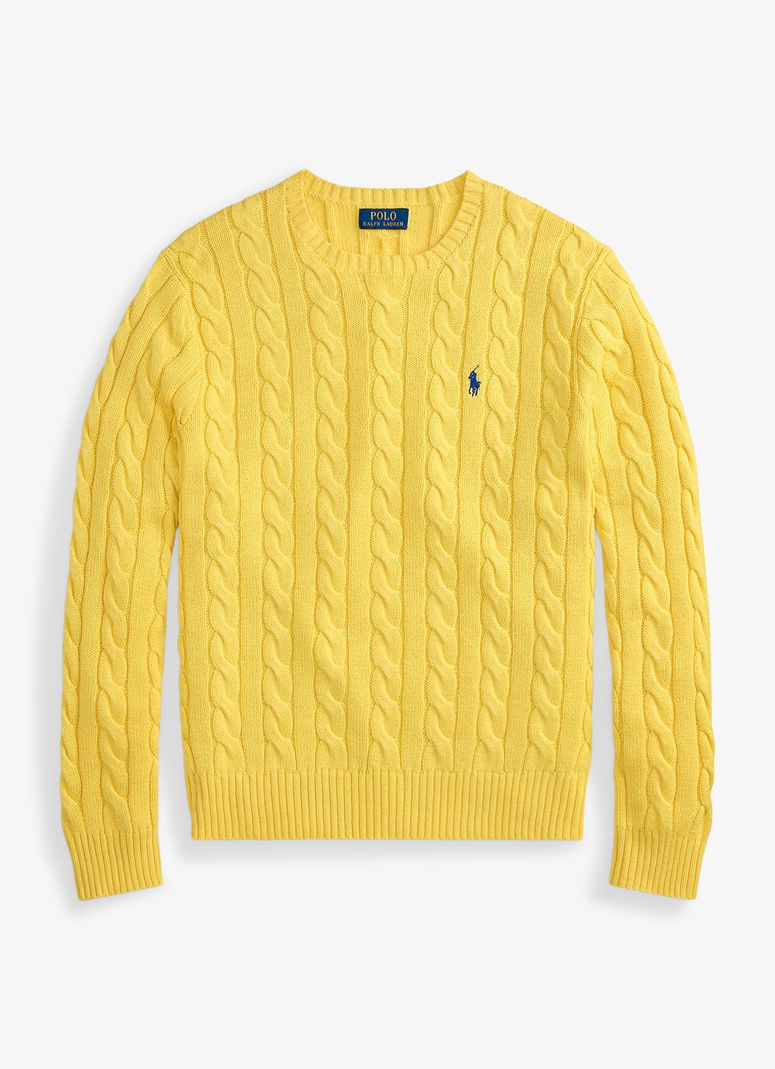 Ralph Lauren Kabelgebreide trui met logoborduring - voorkant 2 collegiate yellow-3jz4