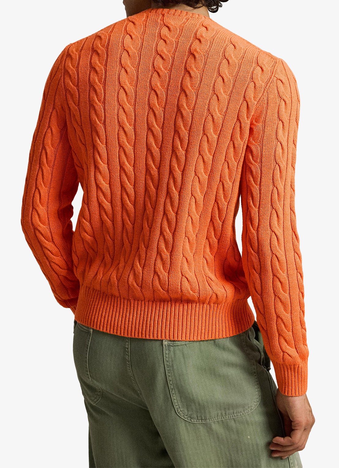 Ralph Lauren Kabelgebreide trui met logoborduring - achterkant orange jasper heather-zxs8