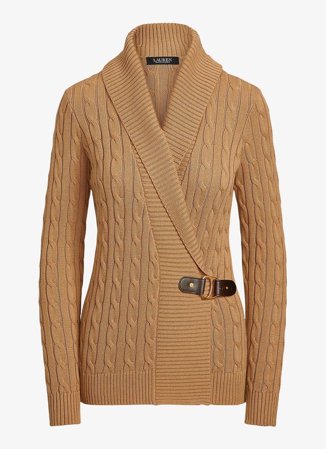 Ralph Lauren Katoenen trui met gesp - voorkant 4 camel