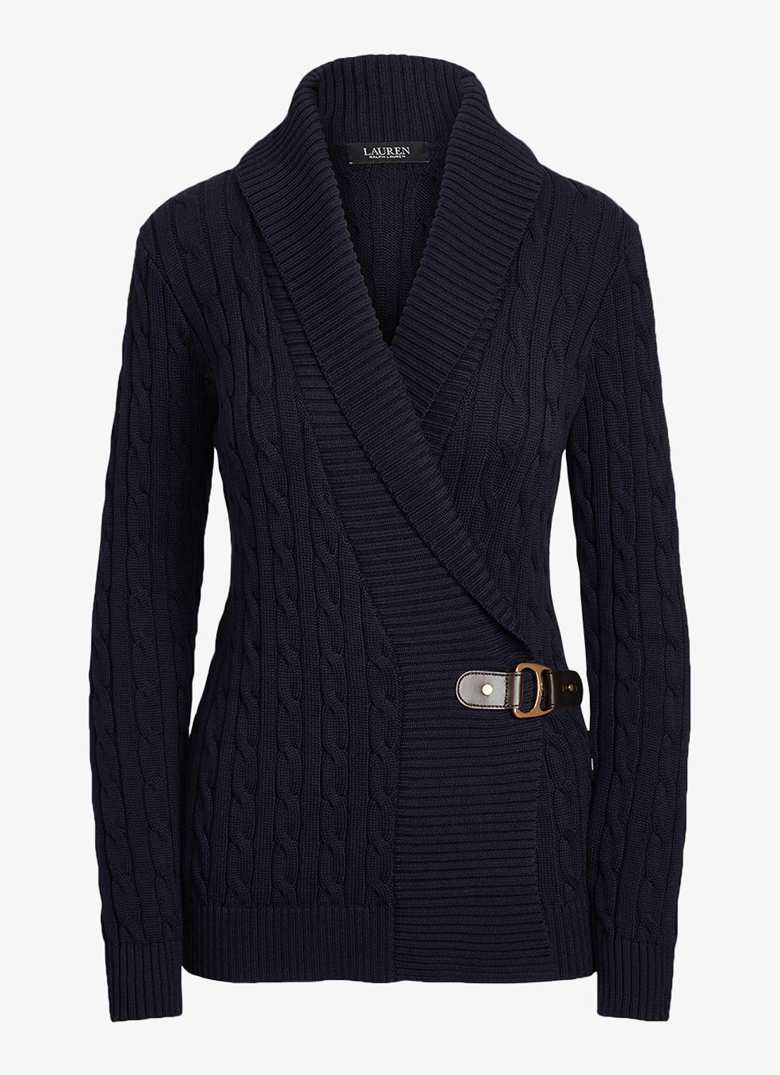 Ralph Lauren Katoenen trui met gesp - voorkant 2 blauw