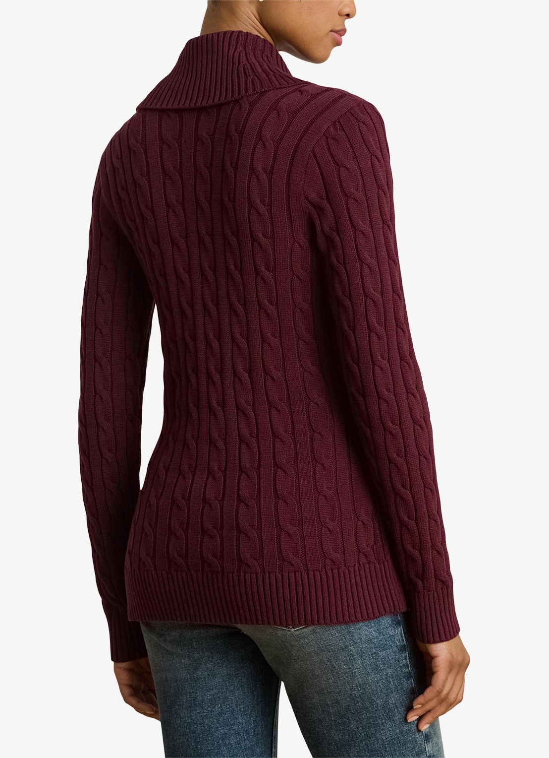 Ralph Lauren Katoenen trui met gesp - achterkant 4 dark garnet / bordeauxrood