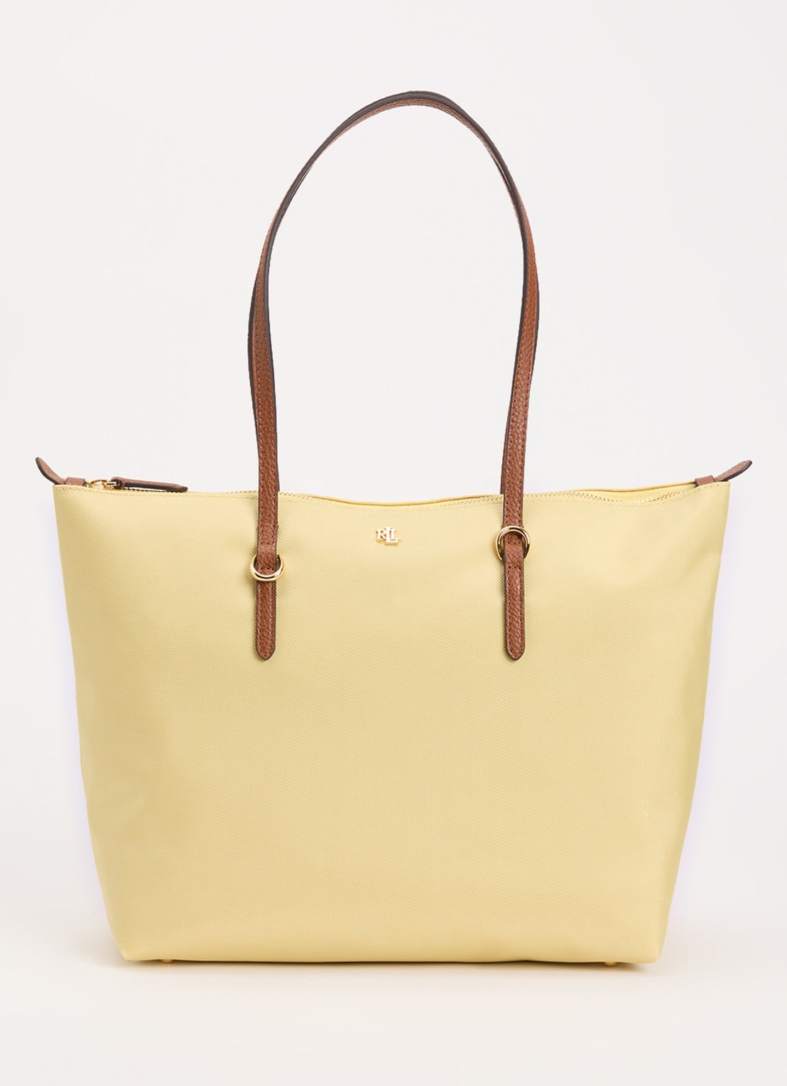 Ralph Lauren Keaton schoudertas met logo - voorkant geel