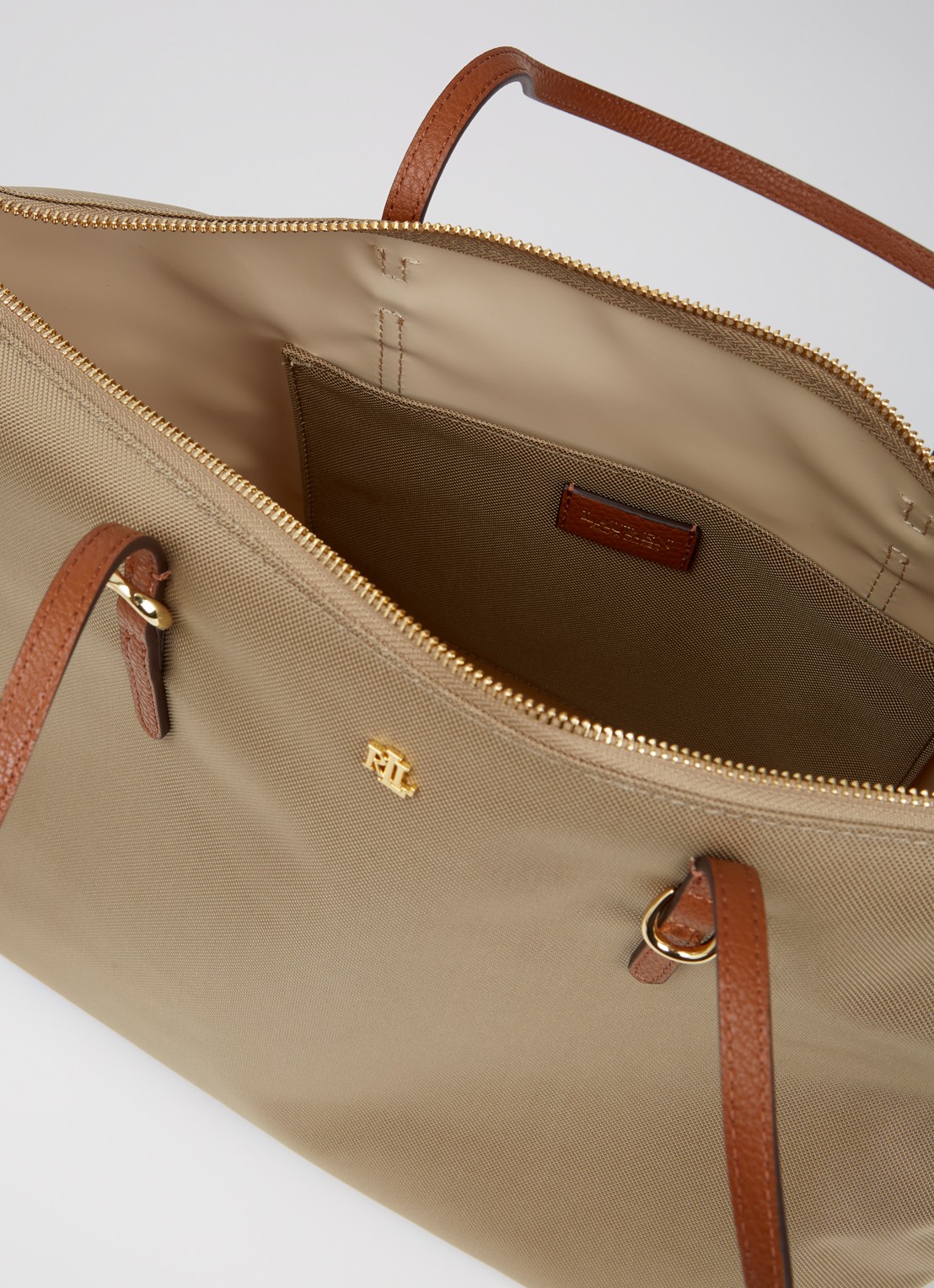 Ralph Lauren Keaton shopper met logo - detail 3 zand
