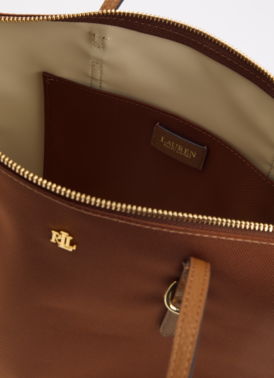 Ralph Lauren Keaton shopper met logo - detail 2 bruin