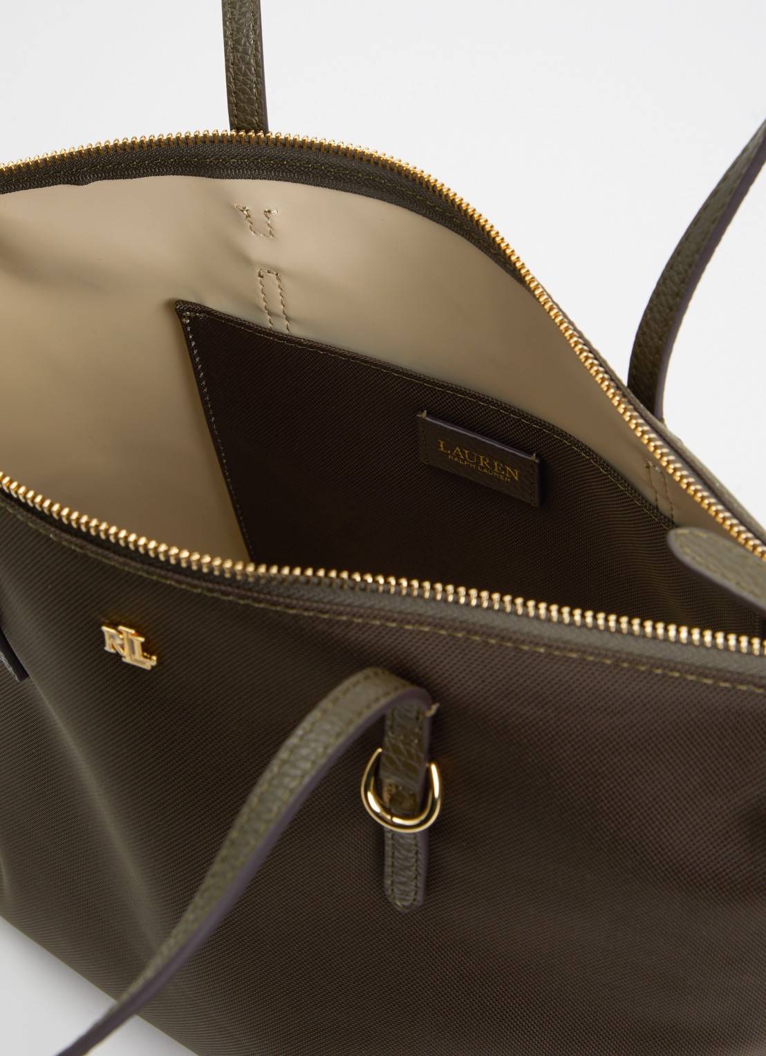 Ralph Lauren Keaton shopper met logo - detail donkergroen