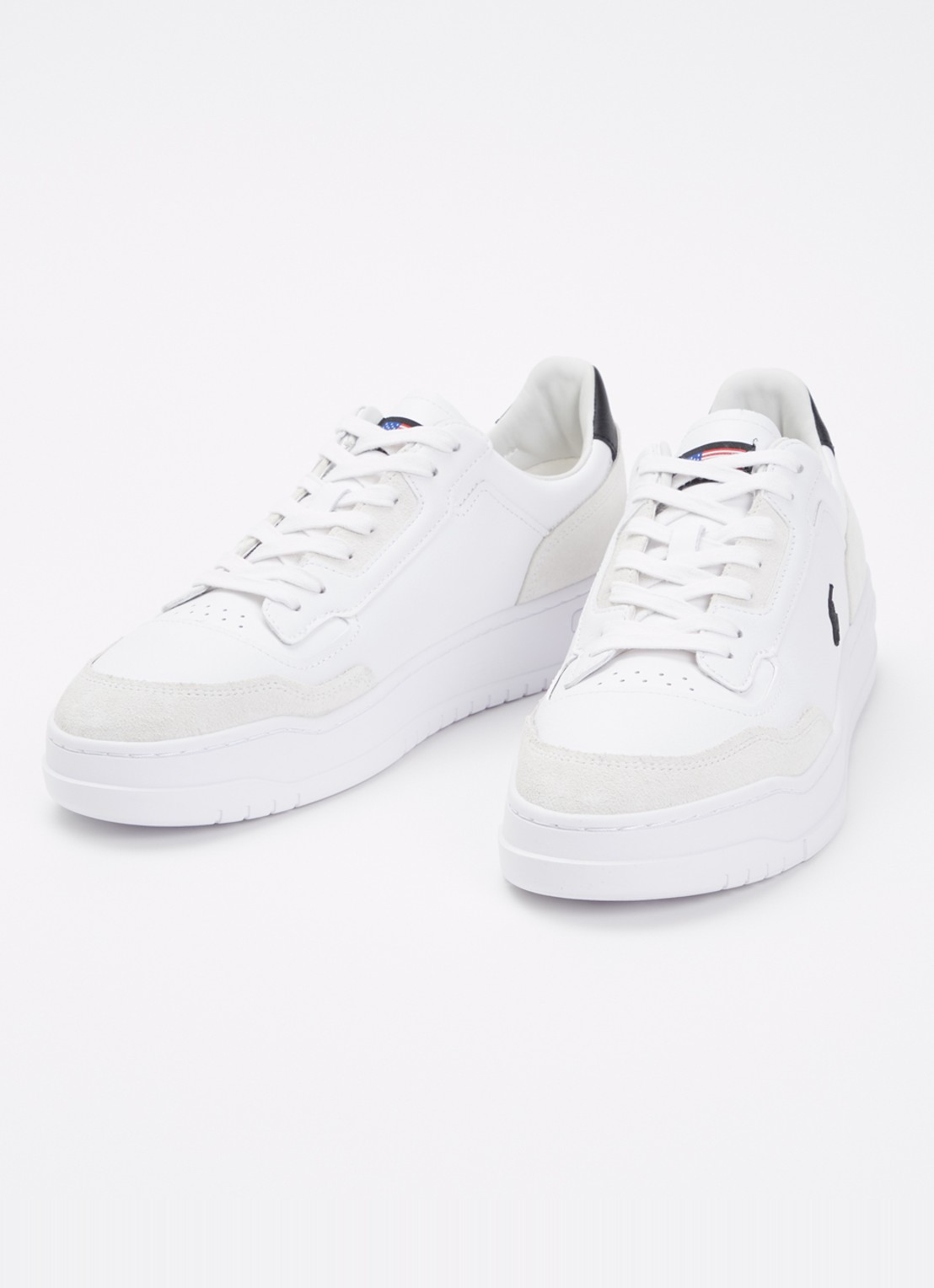 Ralph Lauren Kenmare sneaker van leer met details van suède - detail 2 wit