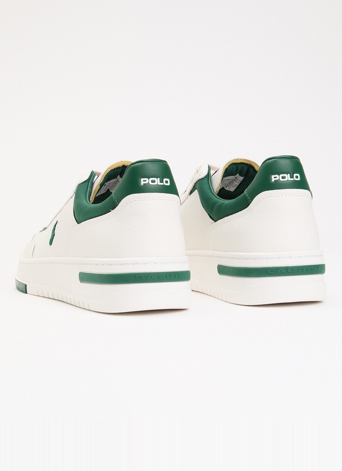 Ralph Lauren Kenmare sneaker van leer  - achterkant groen