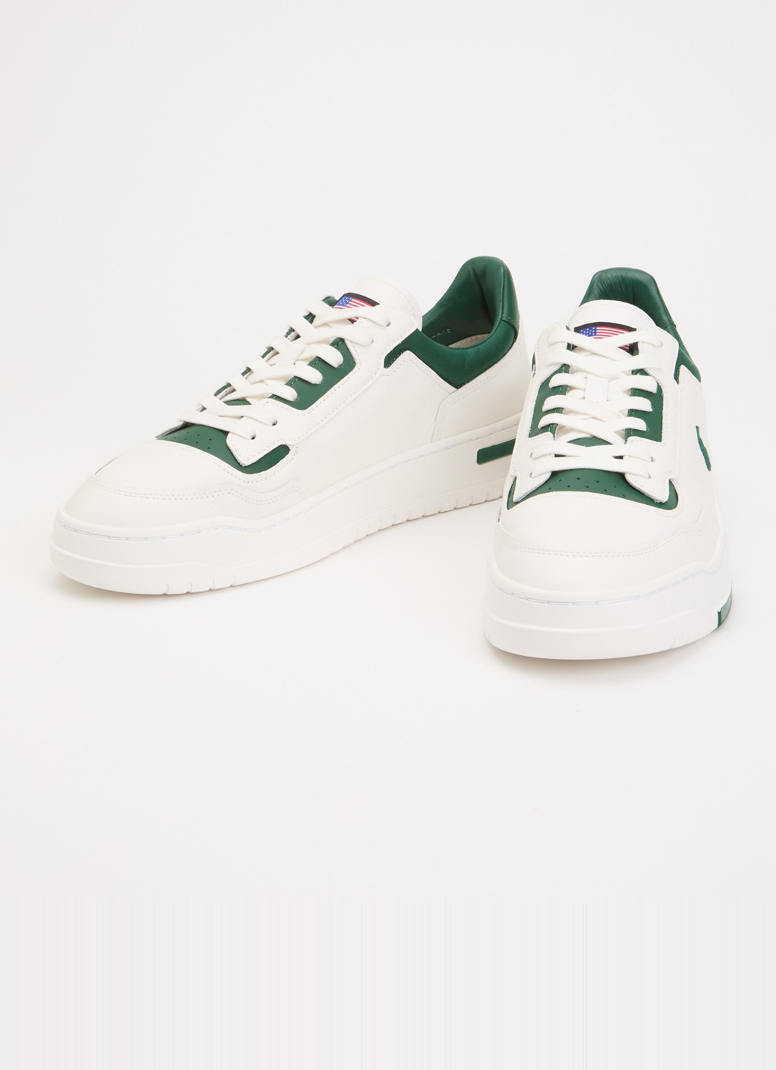 Ralph Lauren Kenmare sneaker van leer  - detail 2 groen