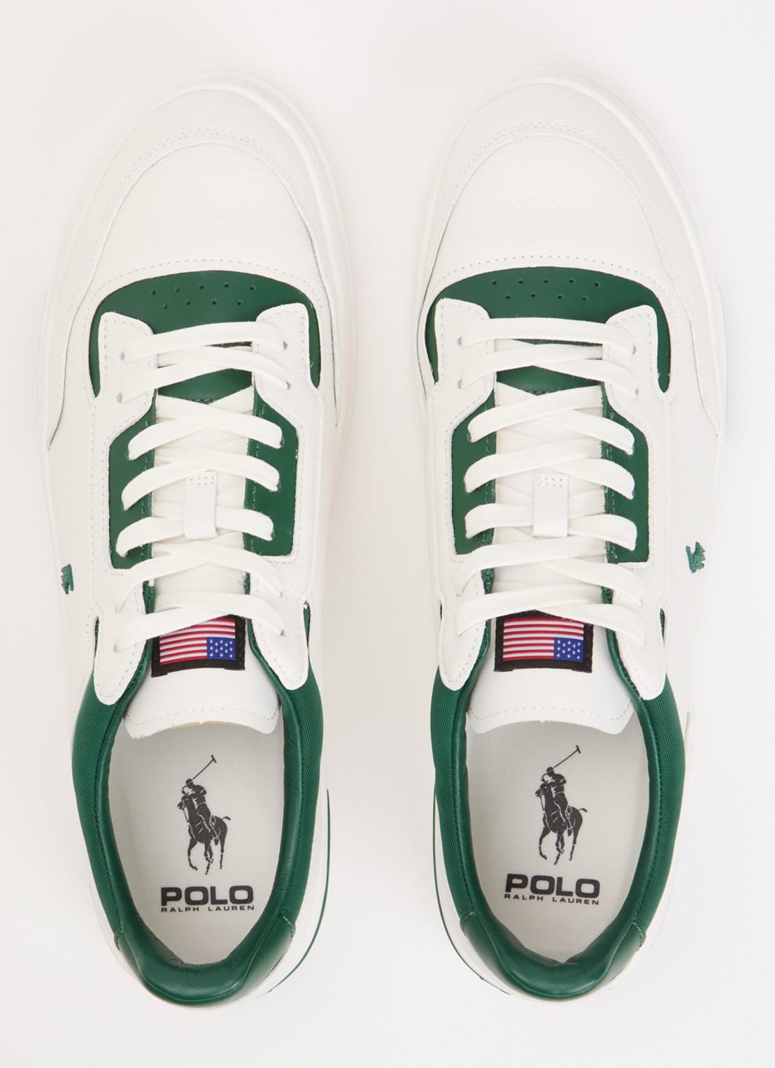 Ralph Lauren Kenmare sneaker van leer  - detail 3 groen
