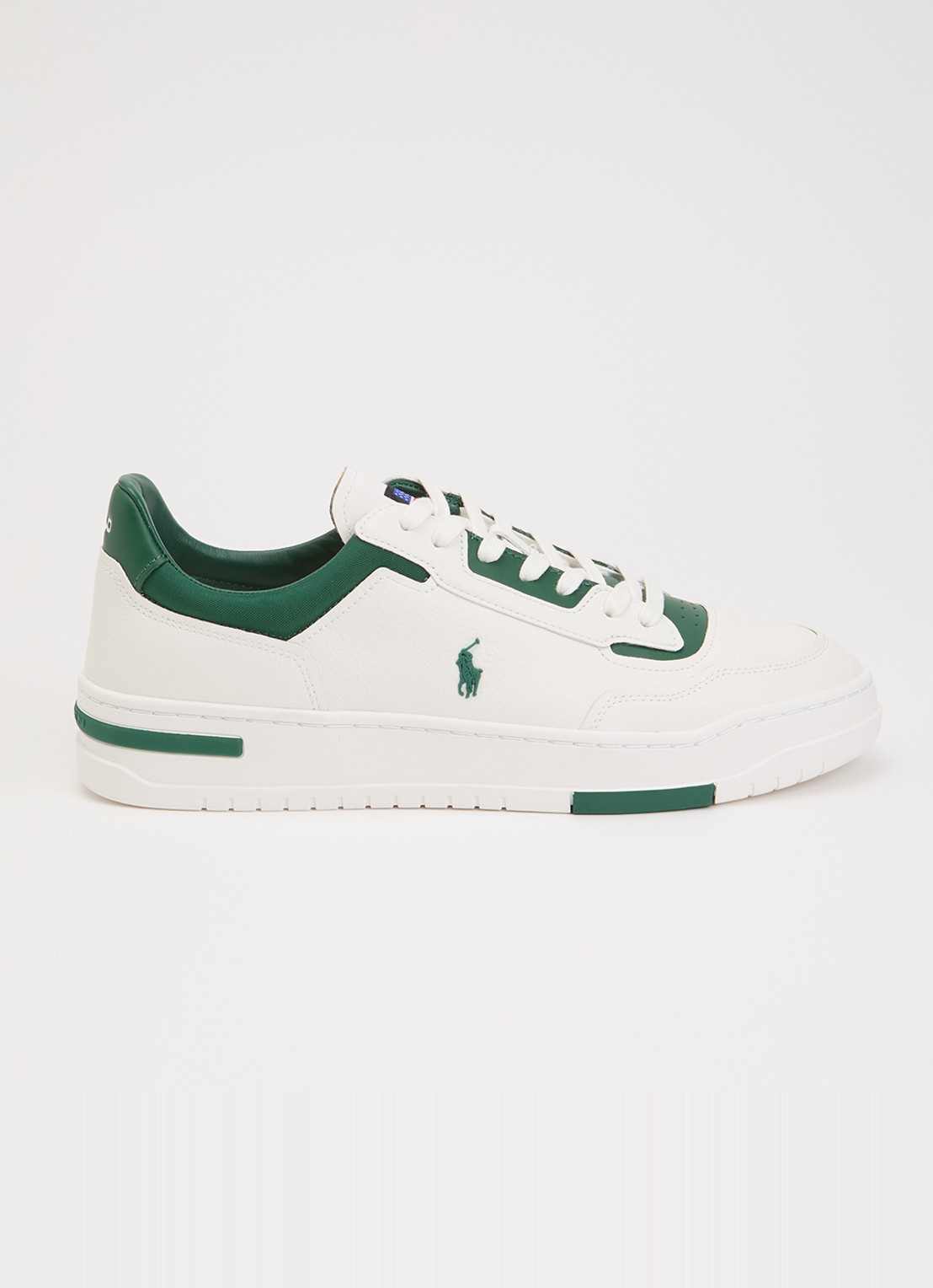 Ralph Lauren Kenmare sneaker van leer  - voorkant 5 groen
