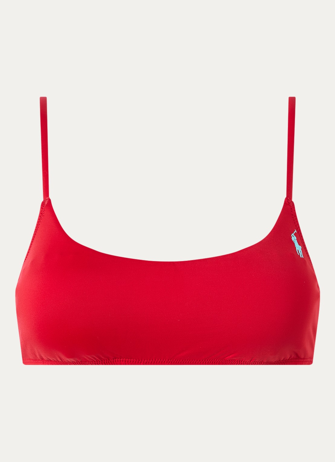 Ralph Lauren Kennedy bralette bikinitop met logo - voorkant 2 rood