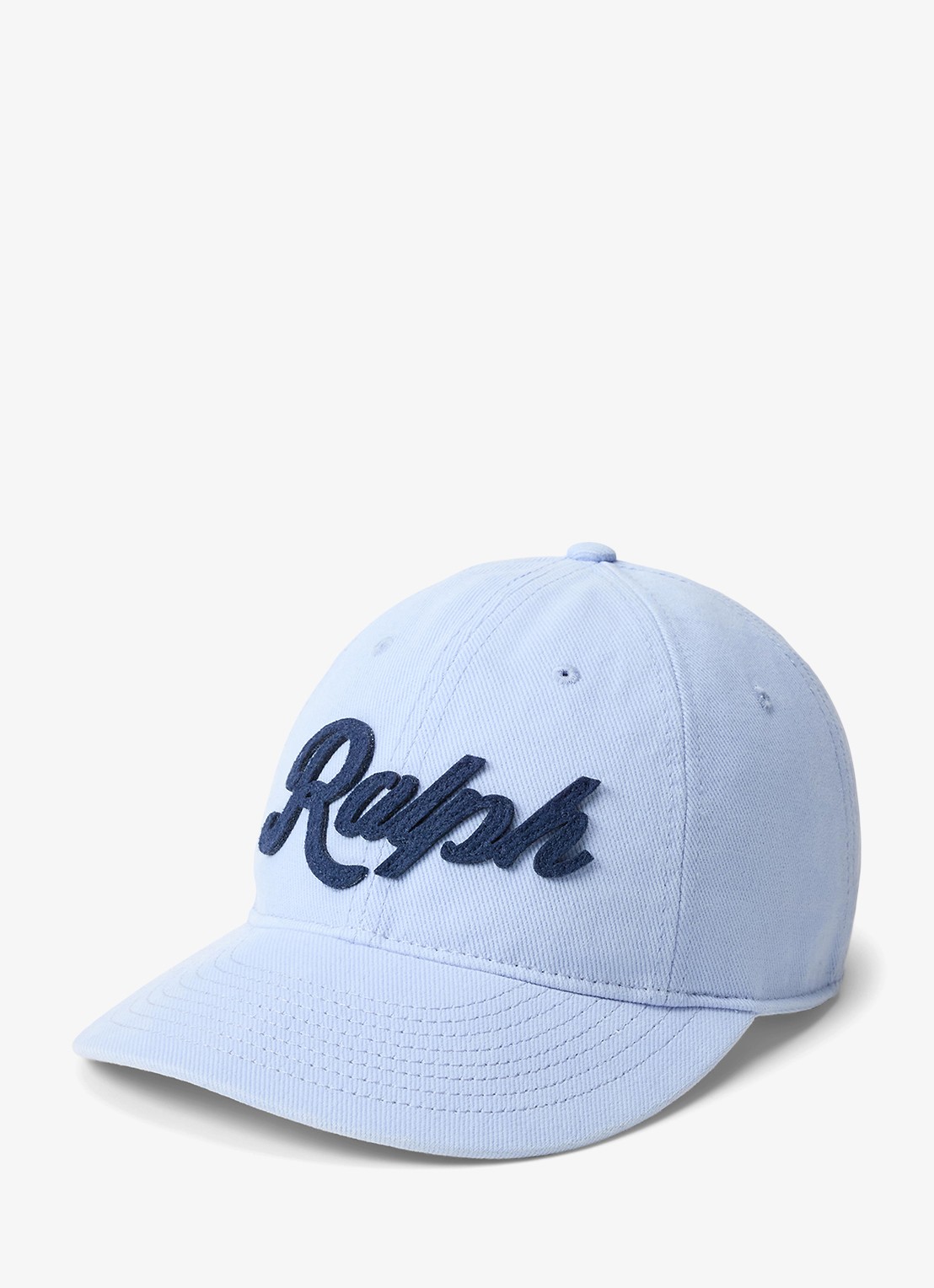 Ralph Lauren Keperstof baseballpet met Ralph-logo - voorkant pebble blue / lichtblauw