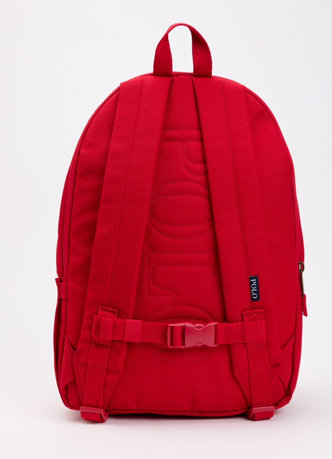 Ralph Lauren Kids rugzak met laptopvak en logo  - achterkant rood