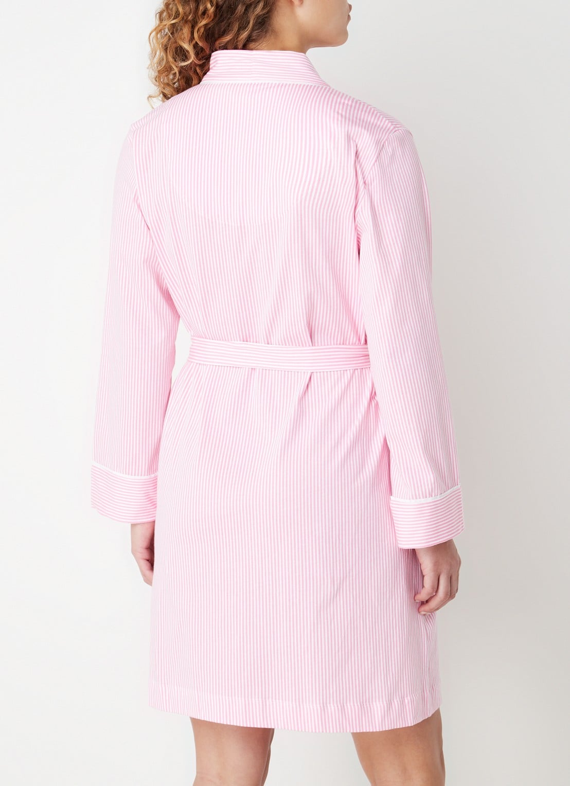 Ralph Lauren Kimono met streepprint en opgestikte zakken - achterkant 4 lichtroze