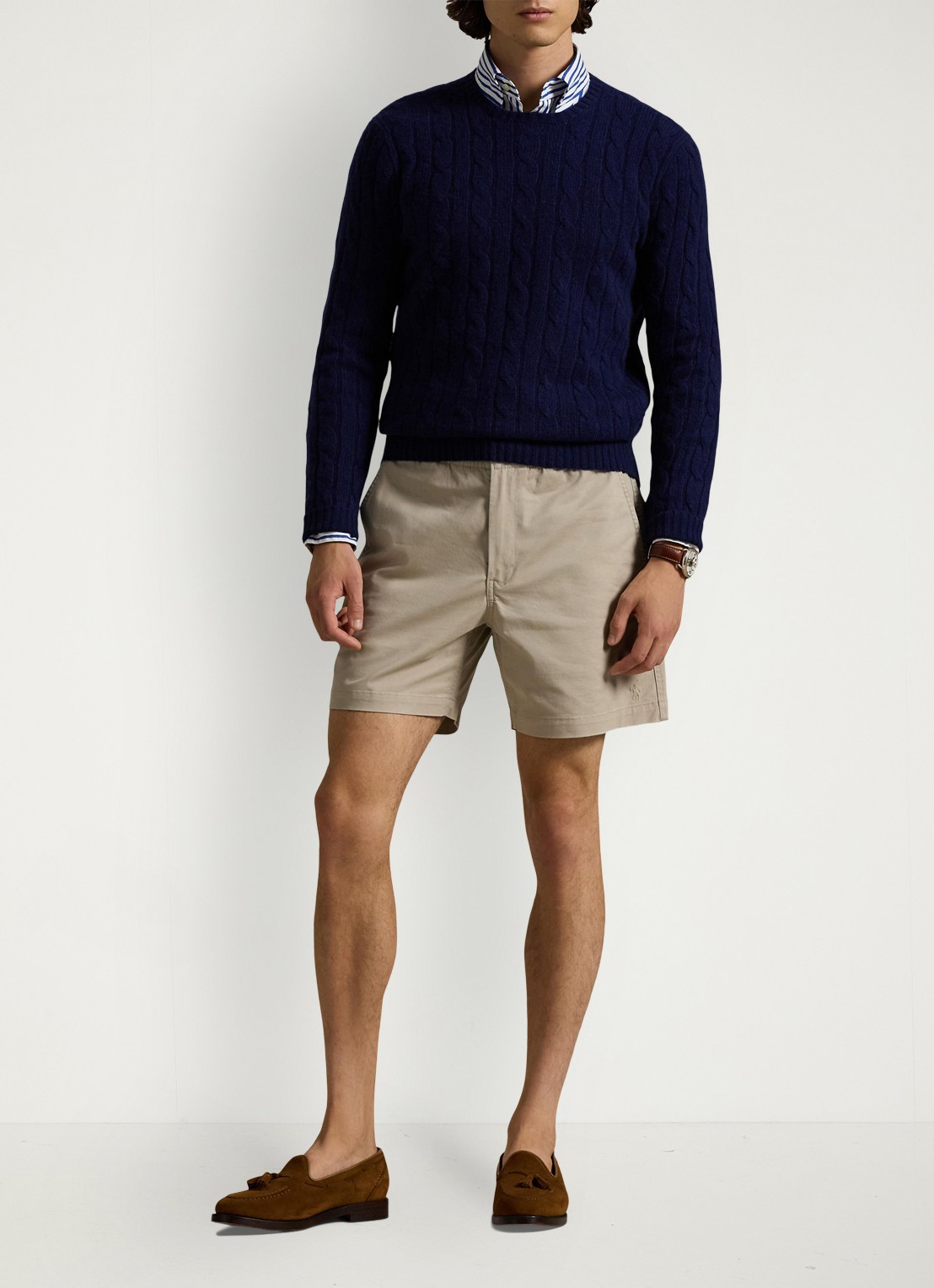 Ralph Lauren Korte broek van katoen met steekzakken  - voorkant 4 beige