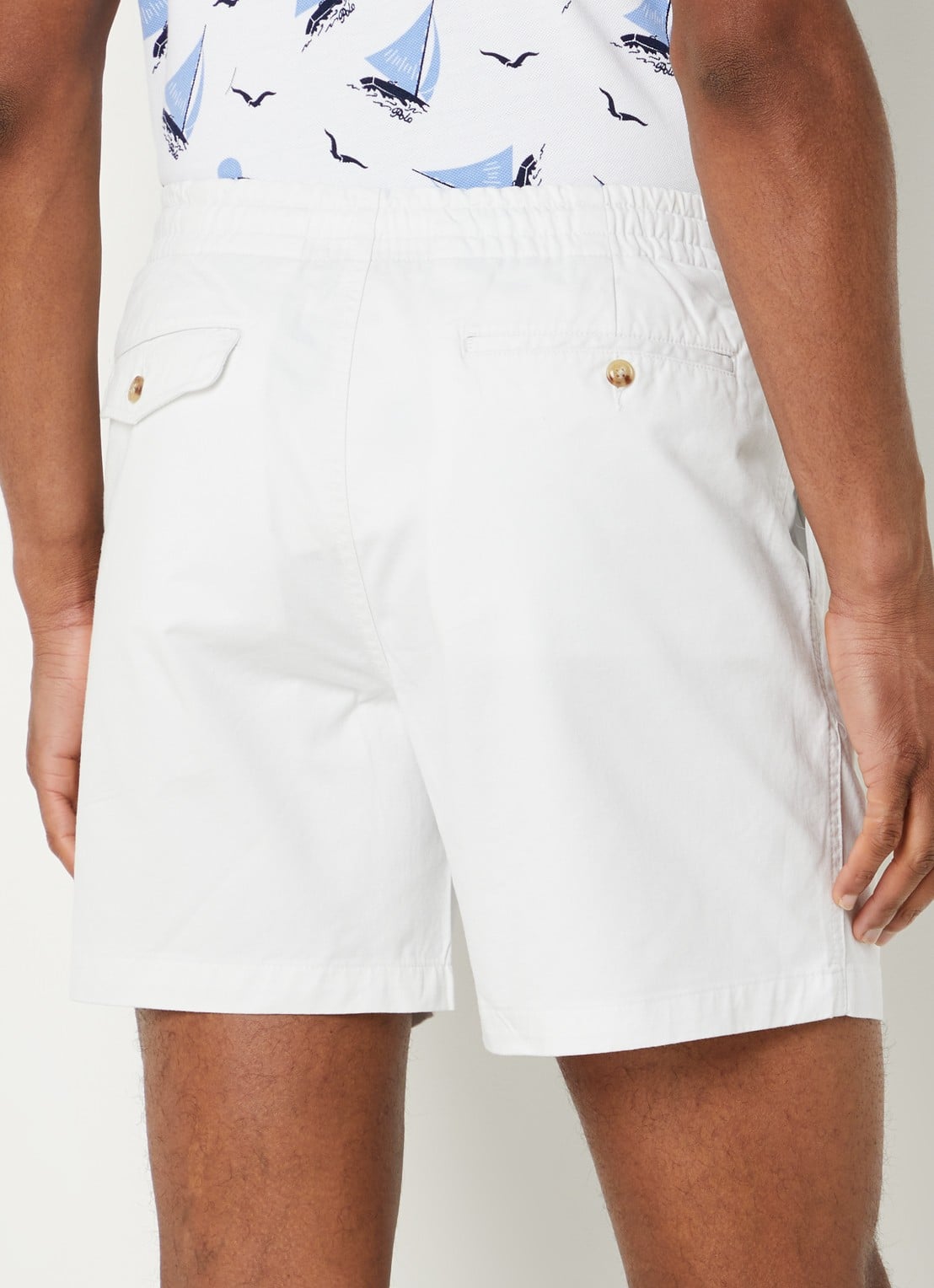 Ralph Lauren Korte broek van katoen met steekzakken  - achterkant 5 deckwash white / wit