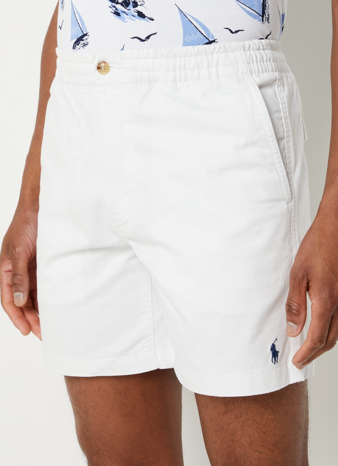 Ralph Lauren Korte broek van katoen met steekzakken  - detail 8 deckwash white / wit