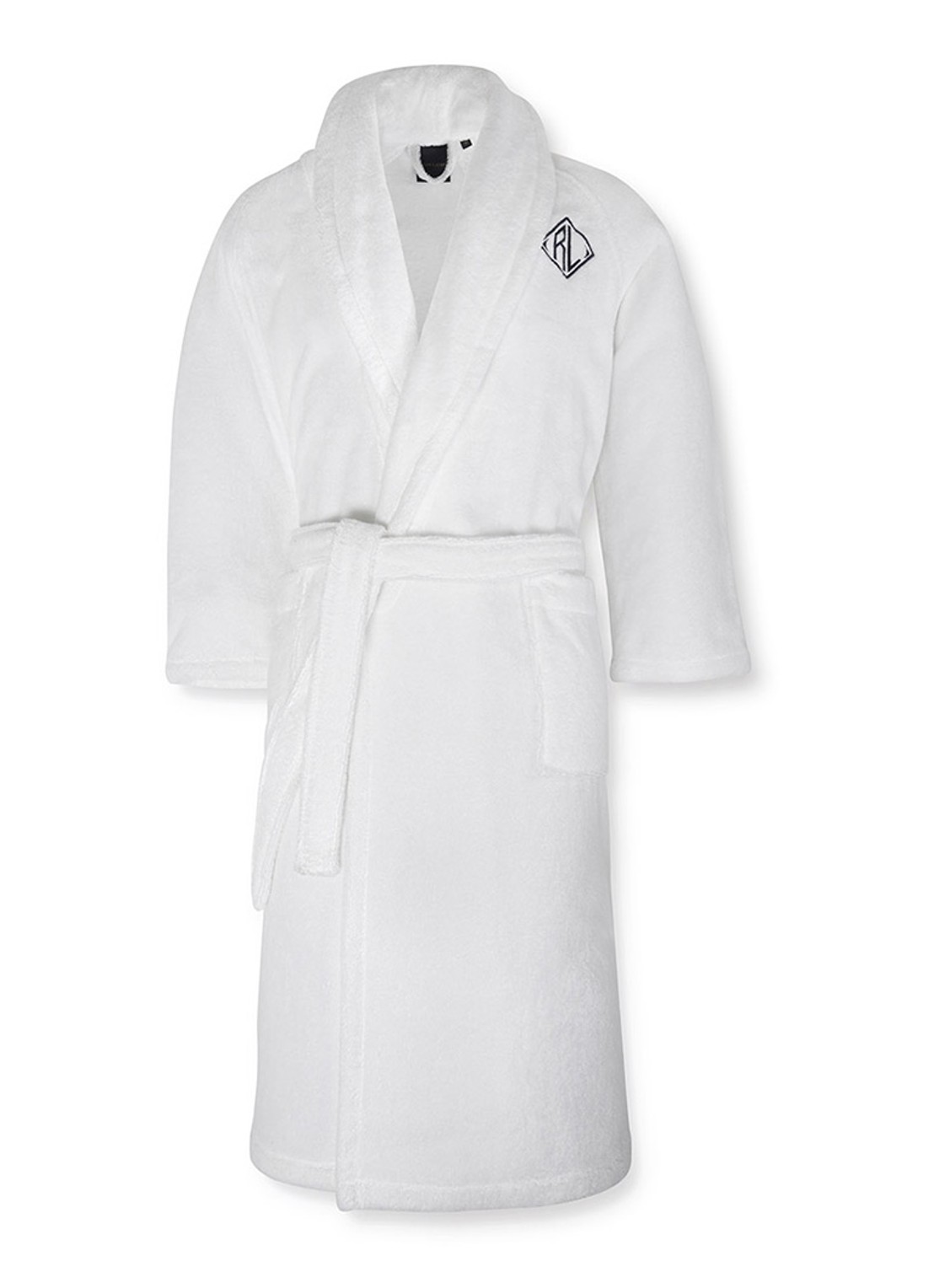 Ralph Lauren Langdon badjas van katoen - unisex - voorkant wit