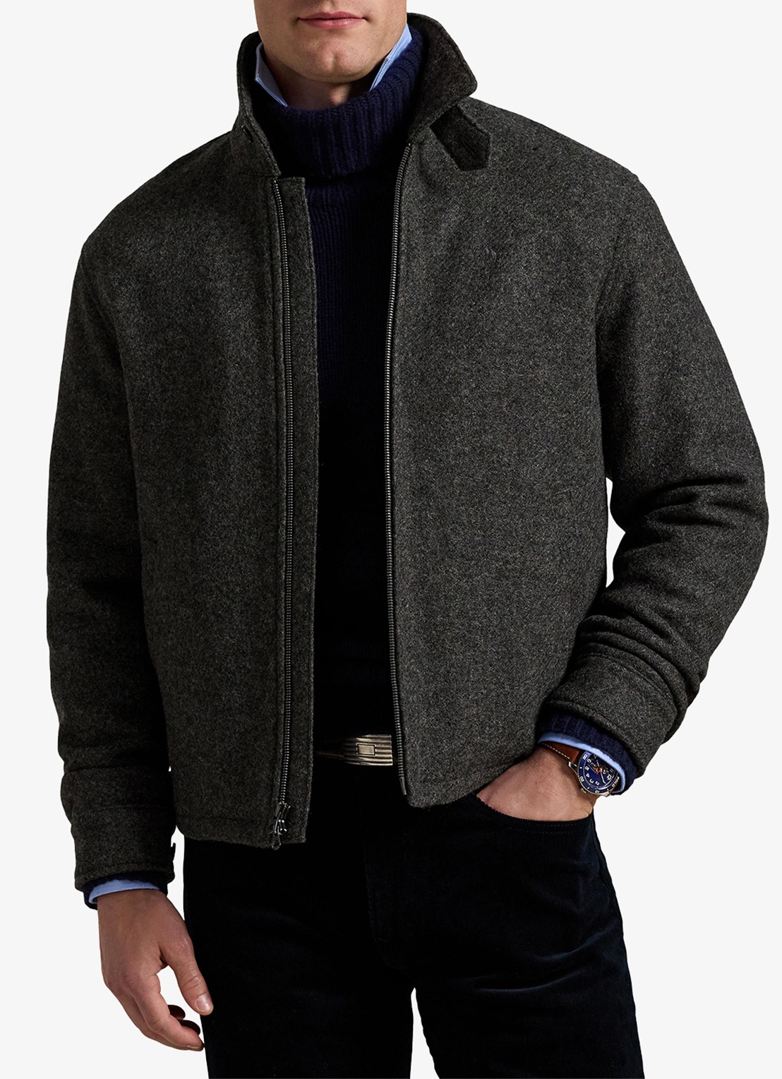 Ralph Lauren Langdon jack met steekzakken - detail barclay heather / grijs