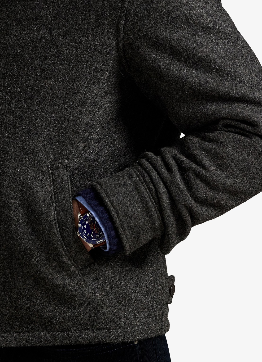 Ralph Lauren Langdon jack met steekzakken - detail 2 barclay heather / grijs