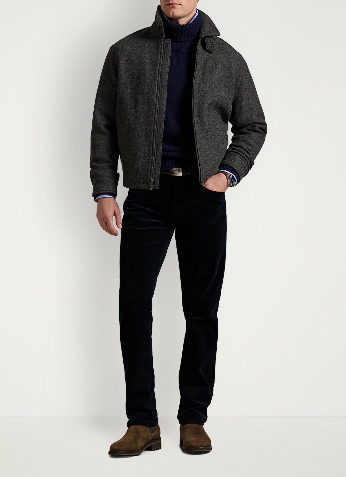 Ralph Lauren Langdon jack met steekzakken - voorkant 4 barclay heather / grijs