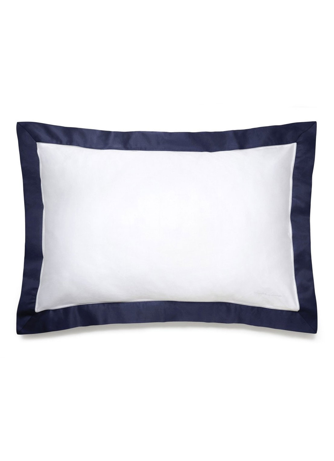 Ralph Lauren Langdon kussensloop van katoensatijn 624TC - voorkant 2 donkerblauw