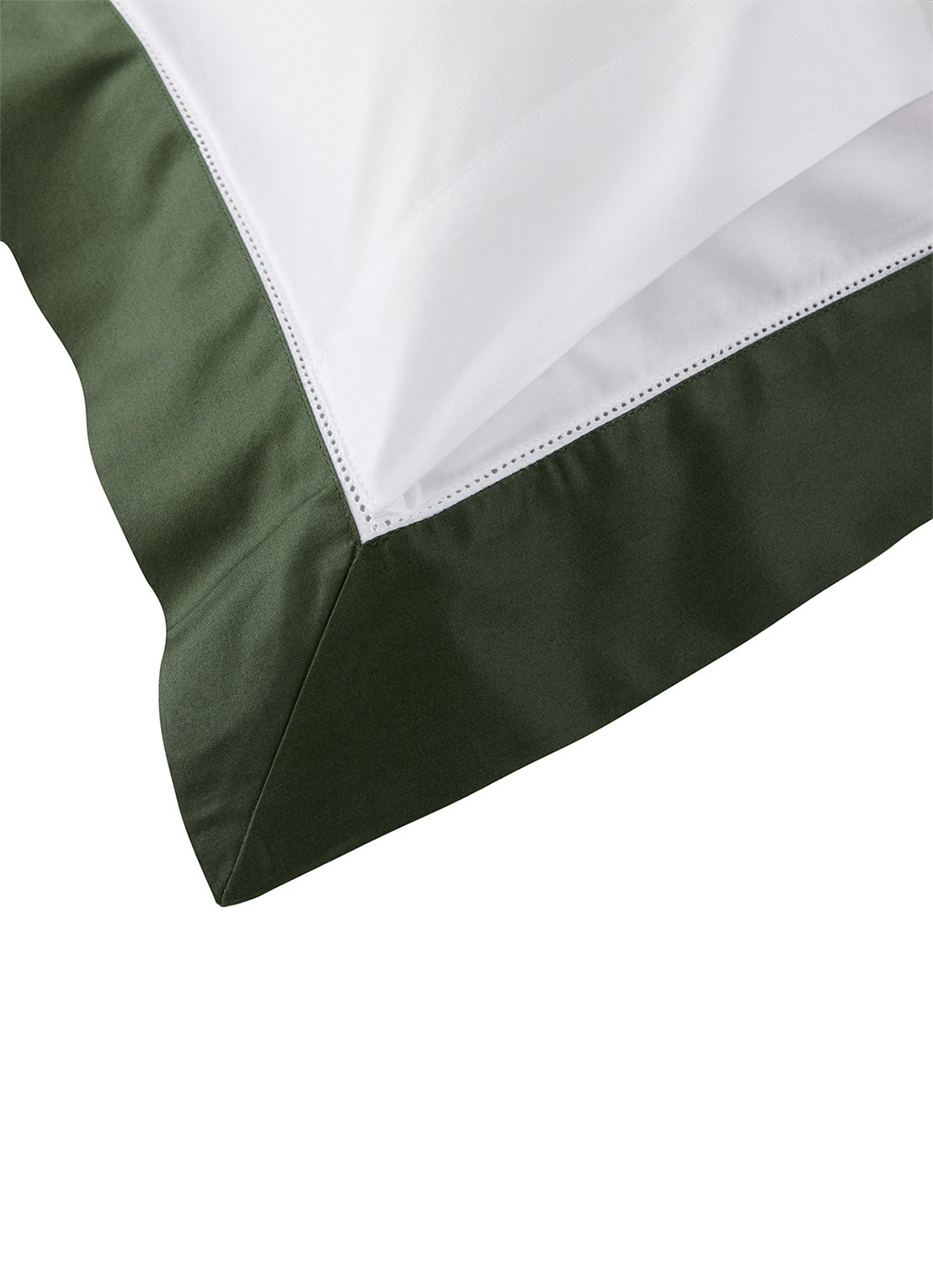 Ralph Lauren Langdon kussensloop van katoensatijn 624TC - voorkant 4 donkergroen