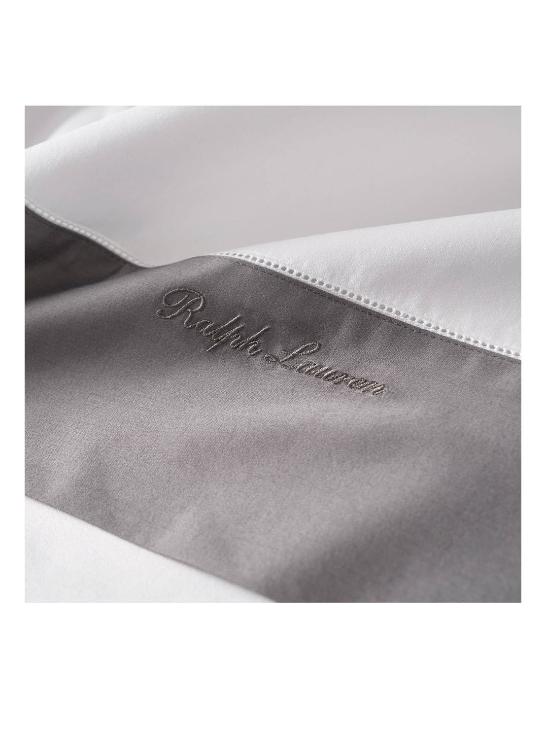 Ralph Lauren Langdon laken van katoensatijn  - detail 2 antraciet