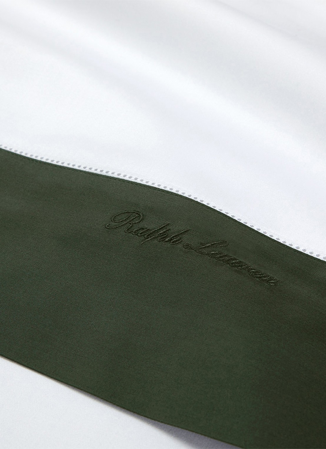 Ralph Lauren Langdon laken van katoensatijn  - voorkant 2 donkergroen