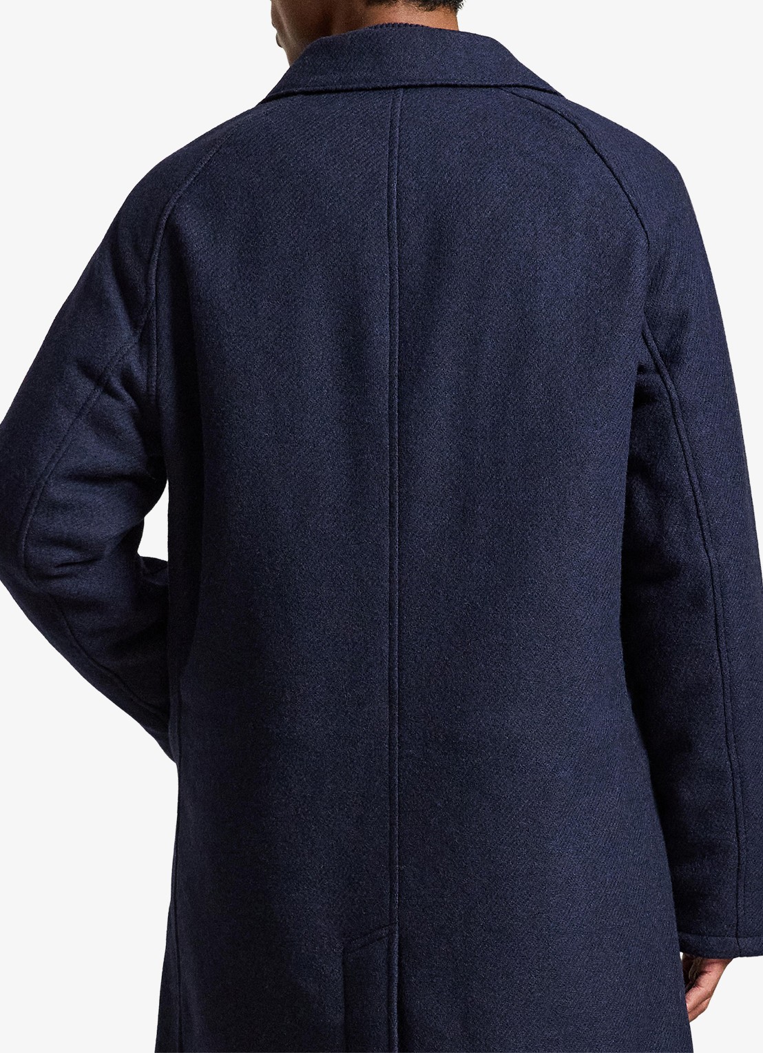 Ralph Lauren Langdon mantel van tweed met steekzakken - achterkant 5 collection navy / donkerblauw