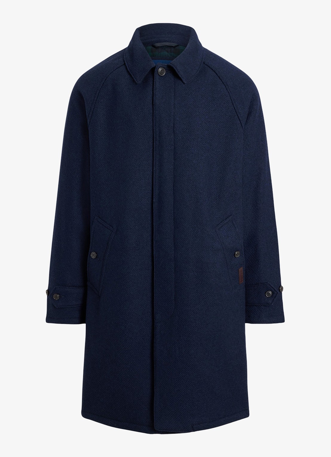 Ralph Lauren Langdon mantel van tweed met steekzakken - voorkant 3 collection navy / donkerblauw