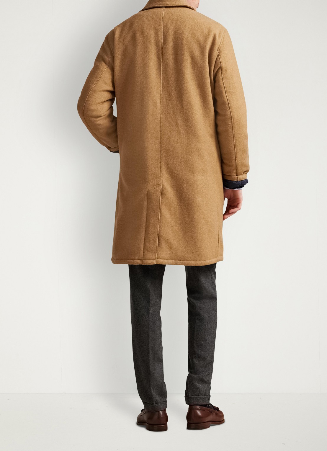 Ralph Lauren Langdon manteljas met logo - achterkant 5 cafe cream / camel