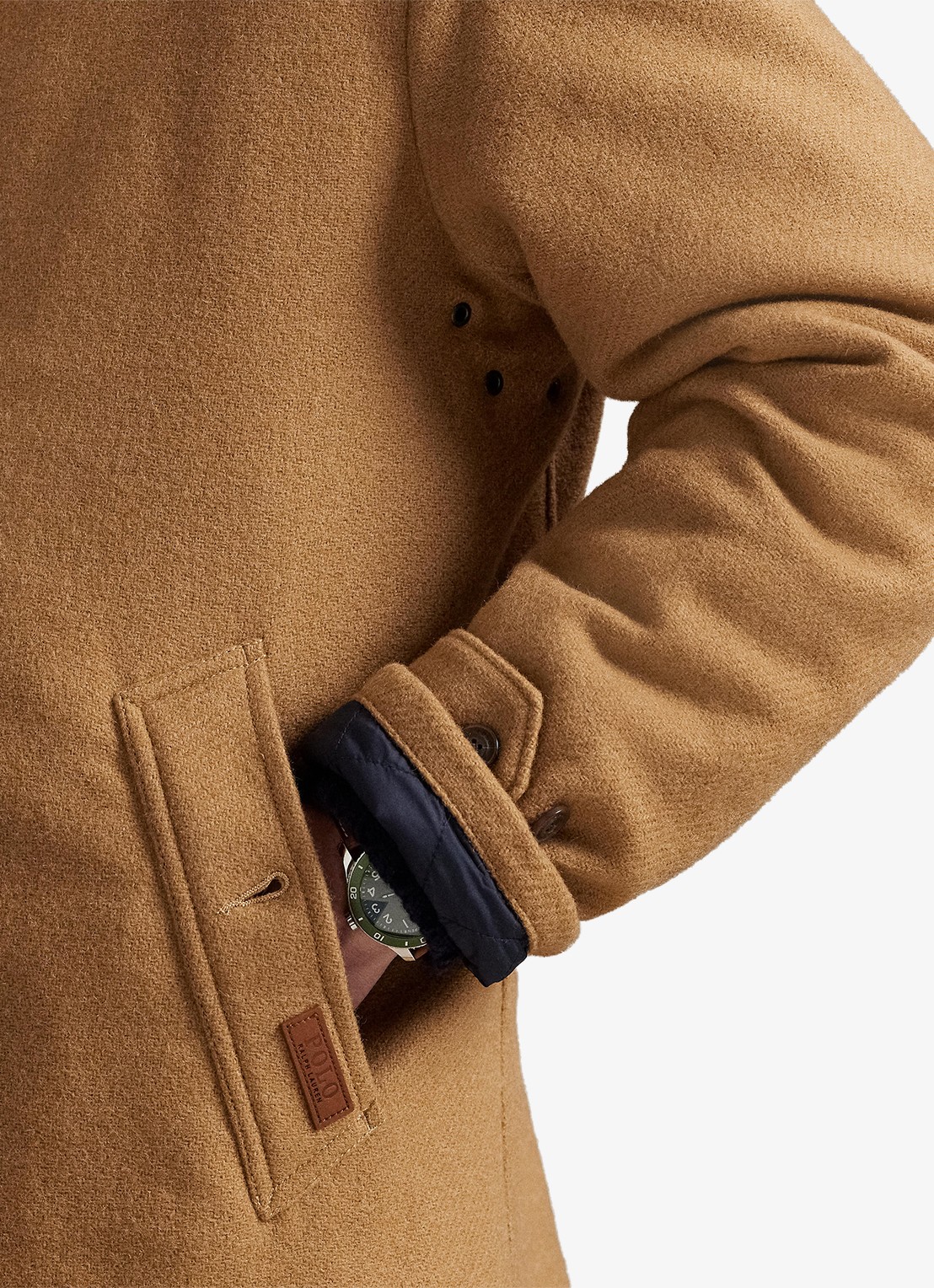 Ralph Lauren Langdon manteljas met logo - detail 4 cafe cream / camel