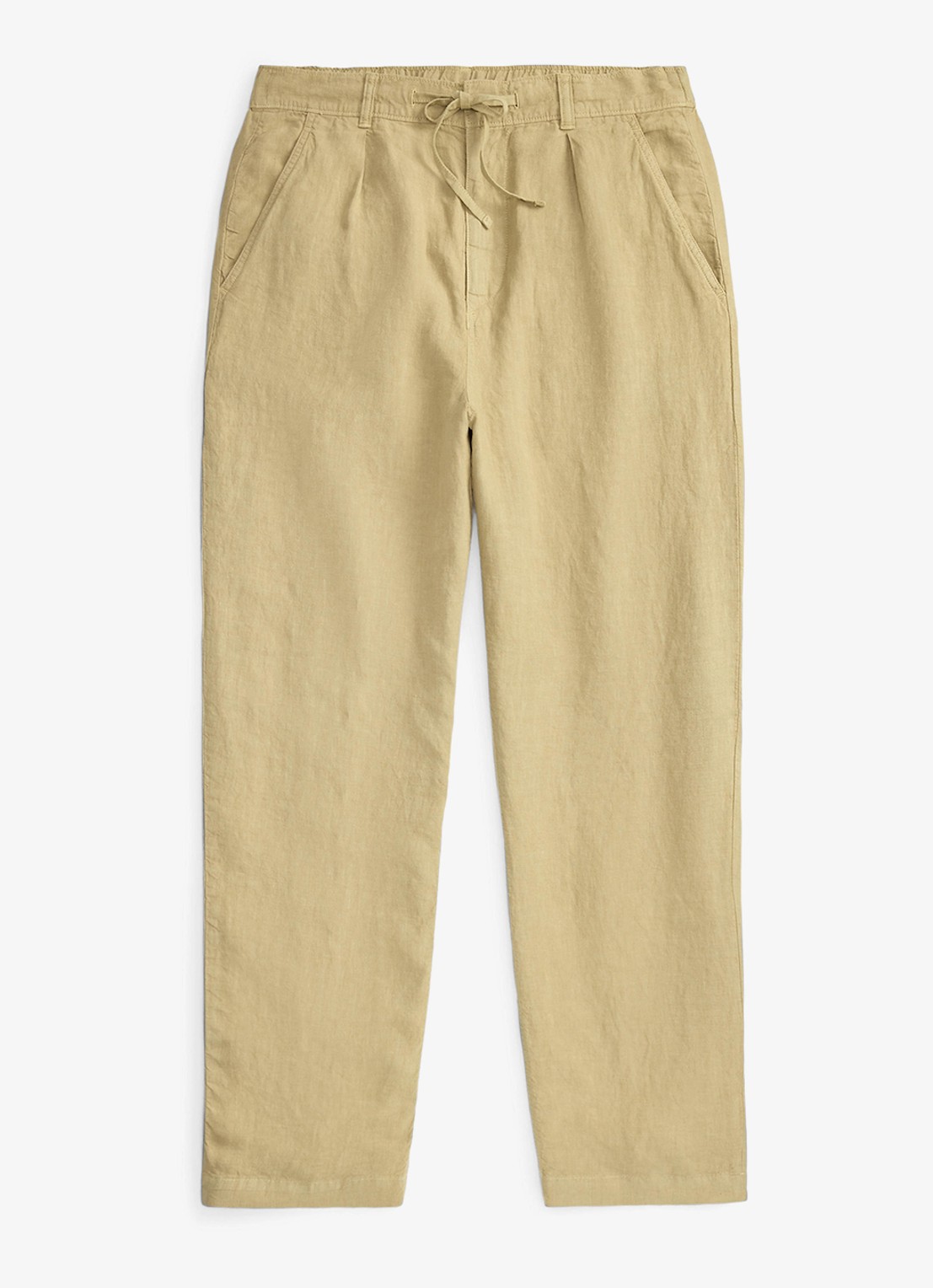 Ralph Lauren Lateef relaxed fit broek van linnen - voorkant 2 coastal beige / beige