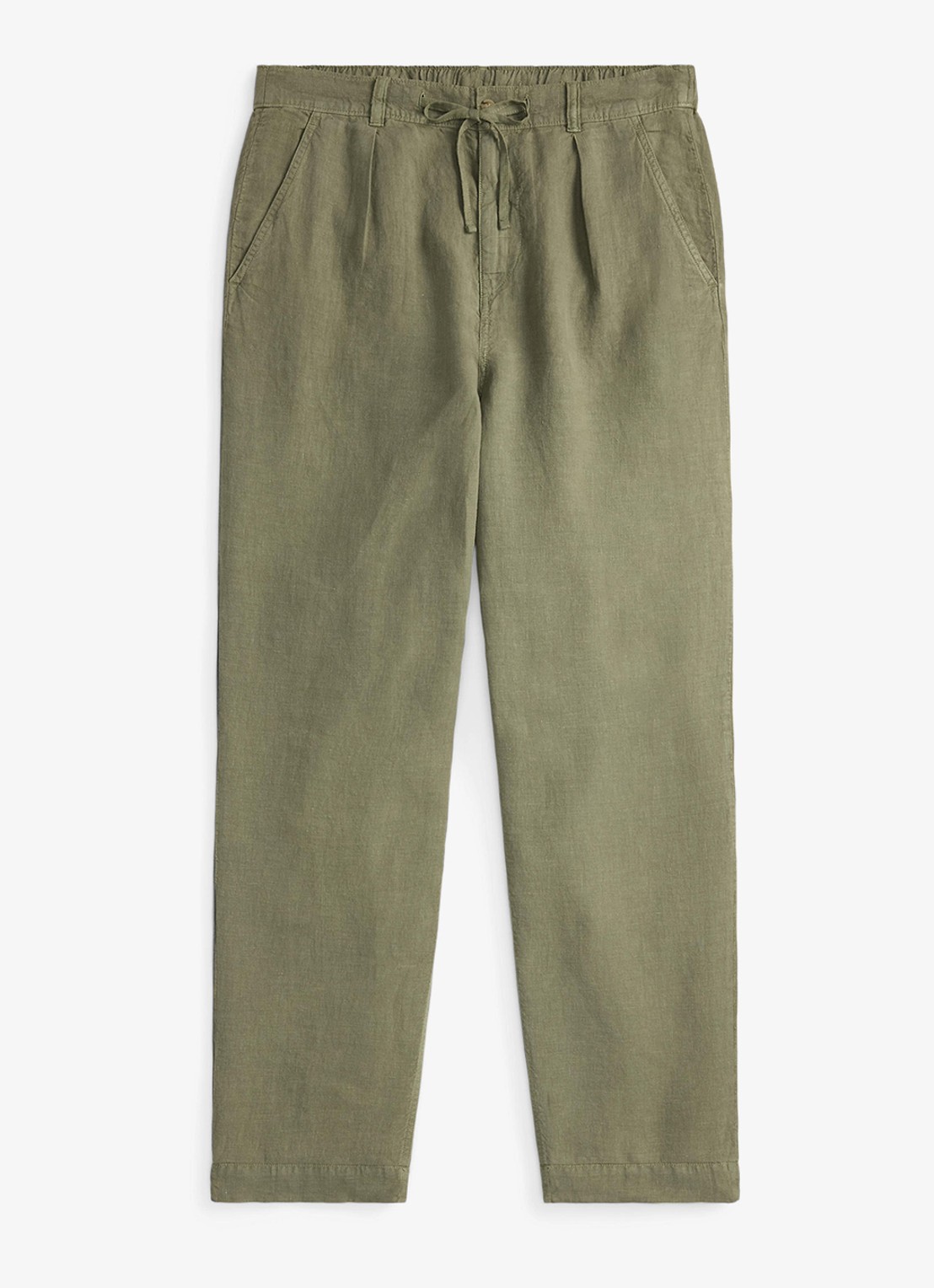 Ralph Lauren Lateef relaxed fit broek van linnen - voorkant sage green / groen