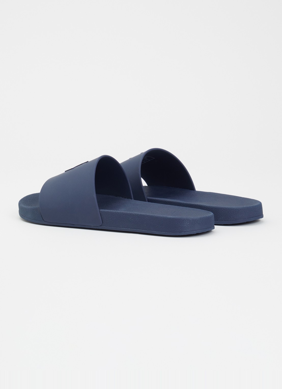 Ralph Lauren Lennon slipper met logo - achterkant donkerblauw