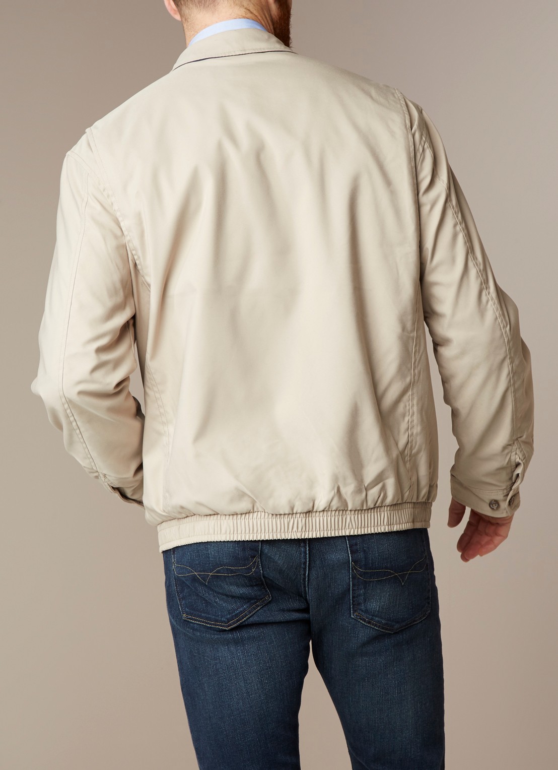 Ralph Lauren Lichtgewicht jack met elastische boord - achterkant 2 beige