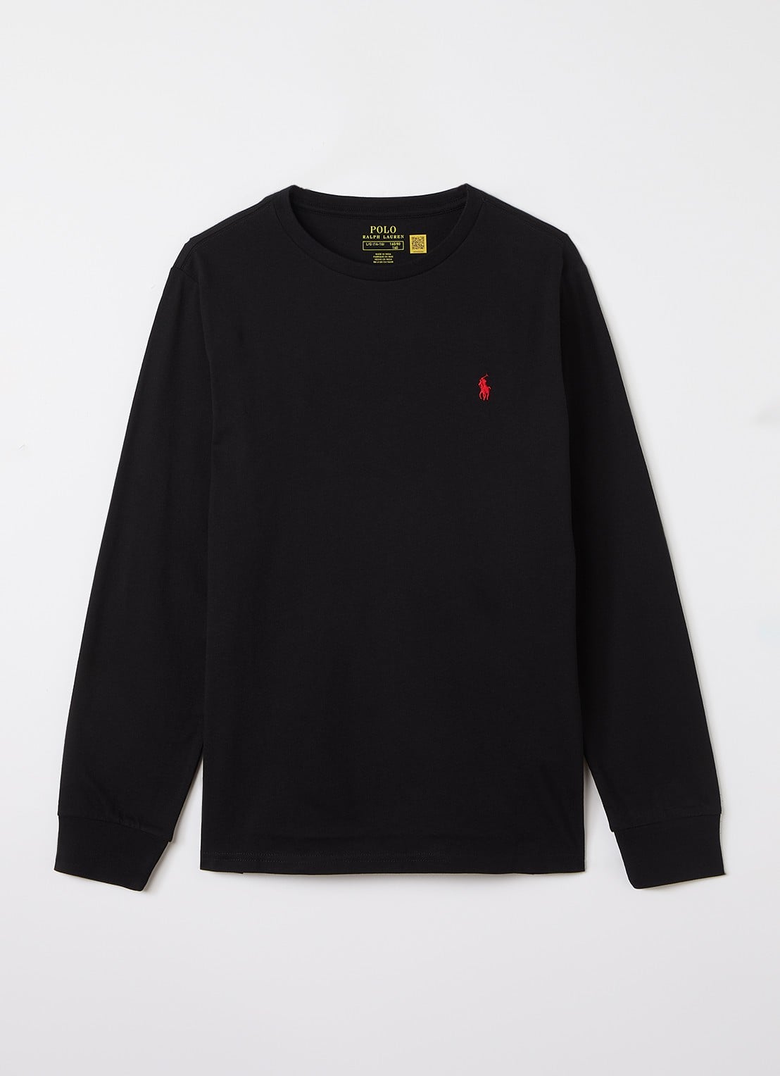 Ralph Lauren Longsleeve met logoborduring - voorkant zwart