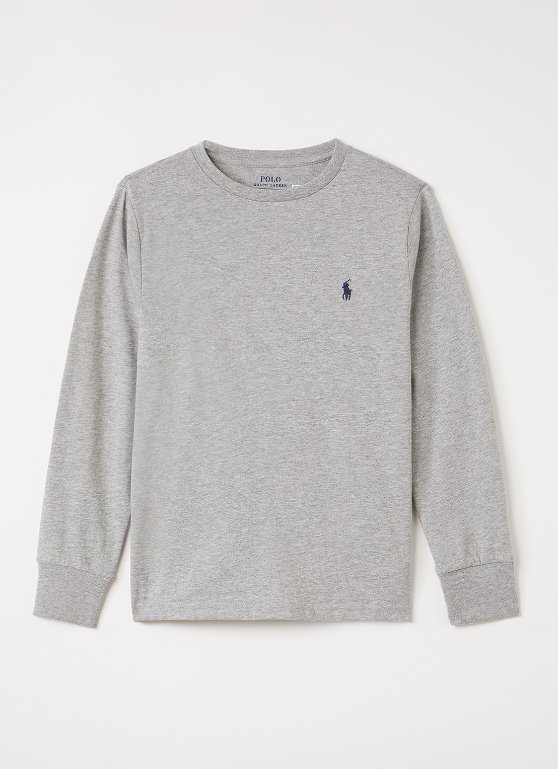 Ralph Lauren Longsleeve met logoborduring - voorkant 3 grijsmele