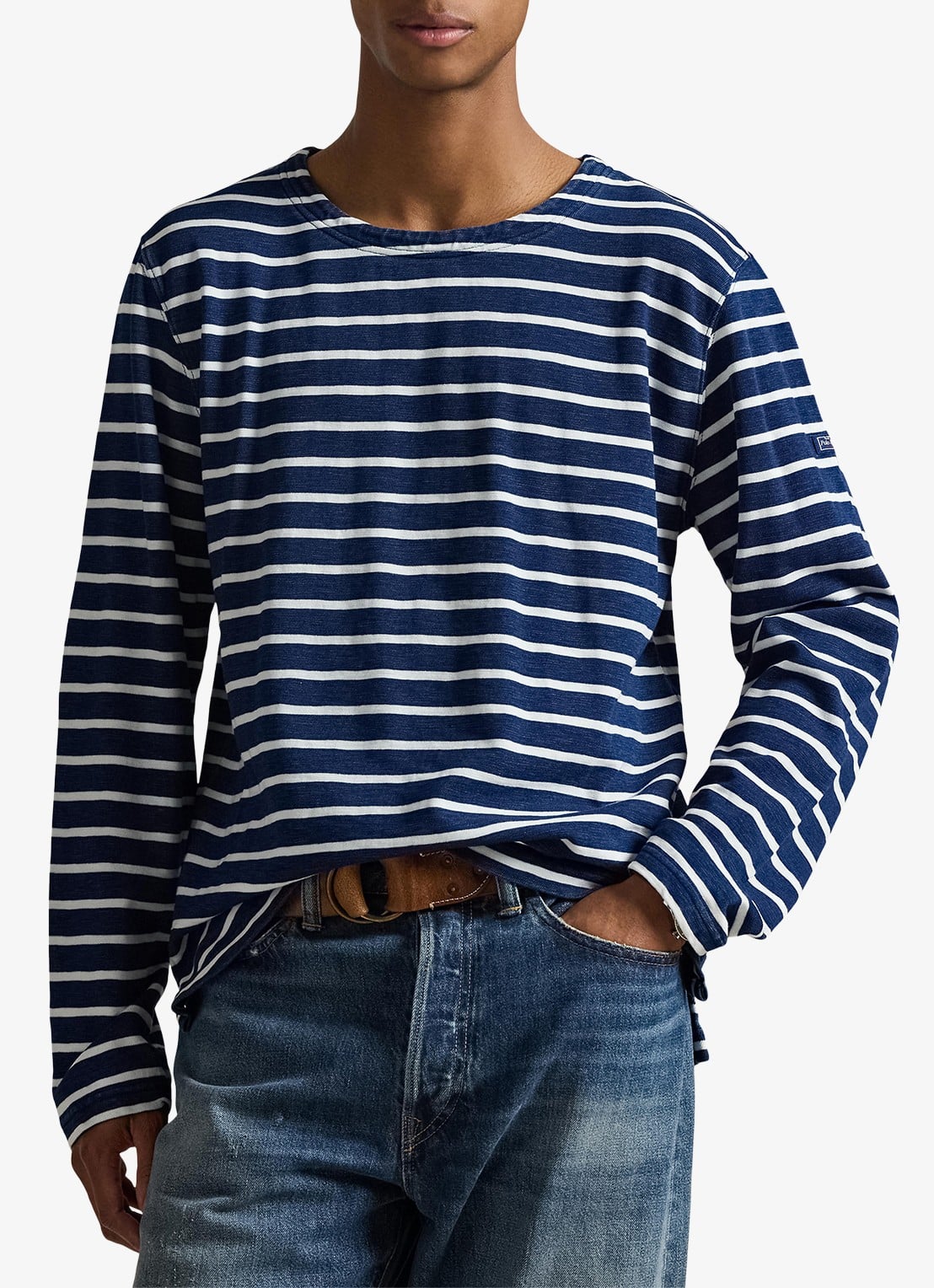 Ralph Lauren Longsleeve met streepprint - detail 4 dark indigo / donkerblauw