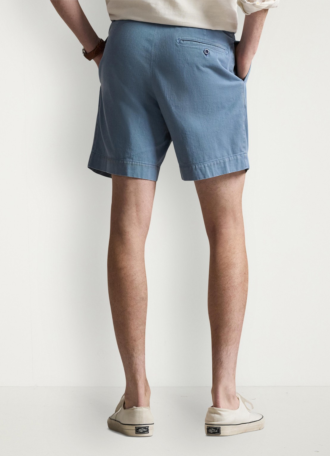 Ralph Lauren Loose fit korte broek met steekzakken - achterkant les fades / staalblauw